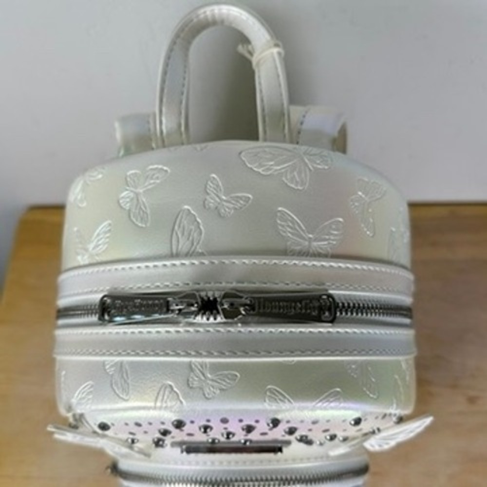 Loungefly Wicked for Good Glinda Bubble Mini Backpack White Iridescent Butterfly - Picture 7 of 13